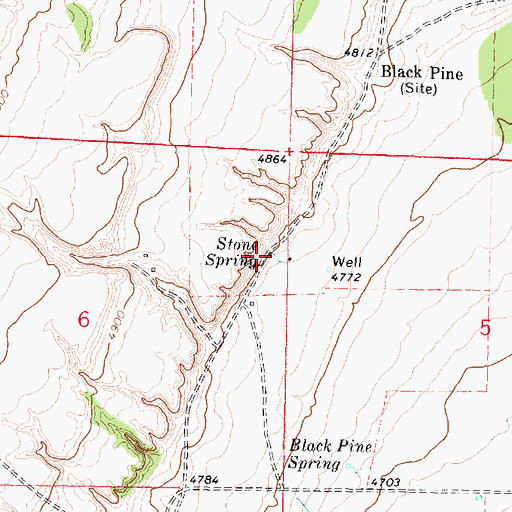 Topographic Map of Stone Spring, ID