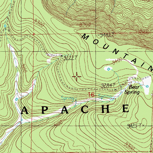 Topographic Map of Spout Spring, AZ