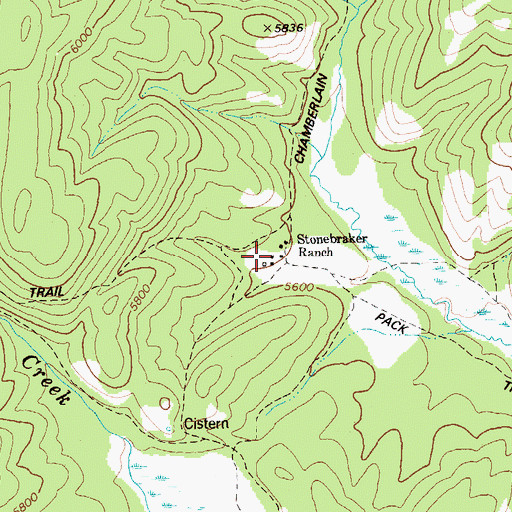 Topographic Map of Stonebraker Ranch, ID
