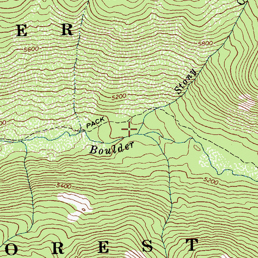 Topographic Map of Stony Creek, ID