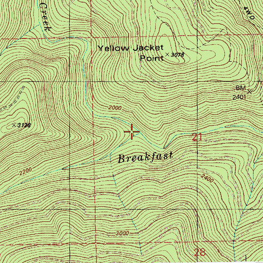 Topographic Map of Stony Creek, ID