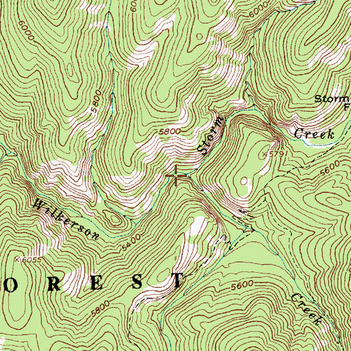 Topographic Map of Storm Creek, ID