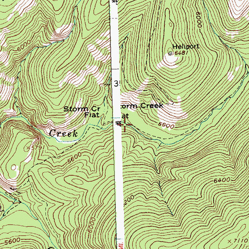 Topographic Map of Storm Creek Flat, ID
