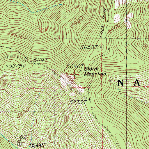 Topographic Map of Storm Mountain, ID