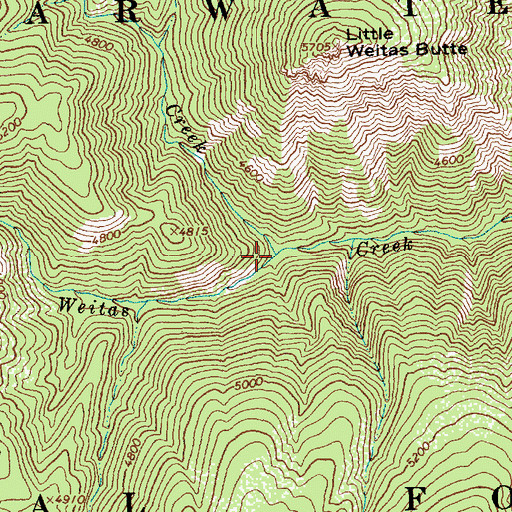 Topographic Map of Stove Creek, ID