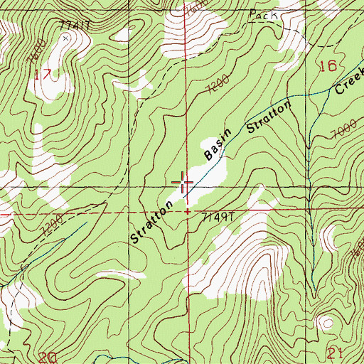 Topographic Map of Stratton Basin, ID