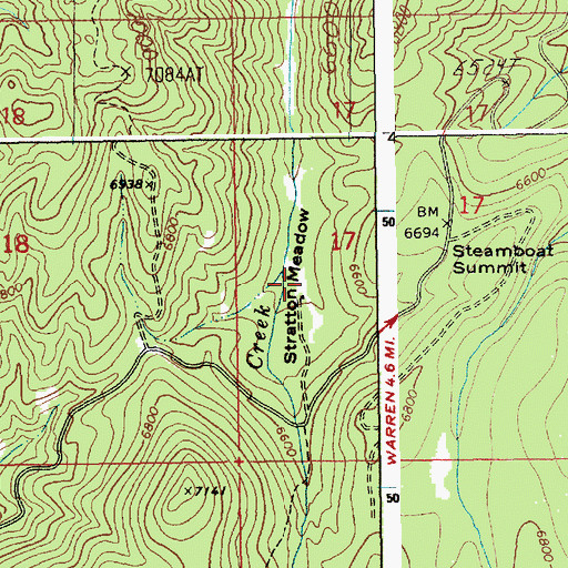Topographic Map of Stratton Meadow, ID