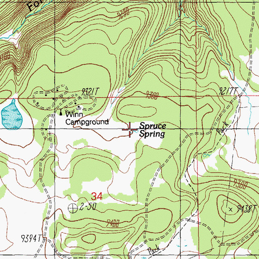 Topographic Map of Spruce Spring, AZ