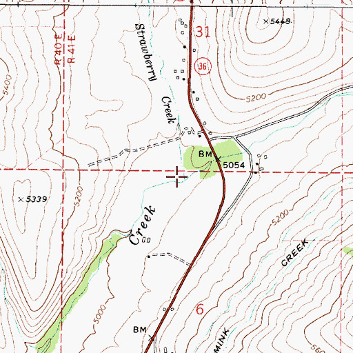 Topographic Map of Strawberry Creek, ID