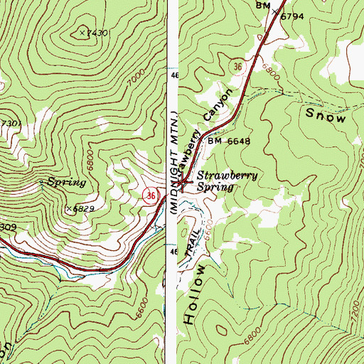 Topographic Map of Strawberry Spring, ID