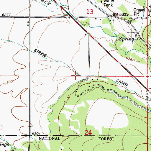 Topographic Map of String Canal, ID