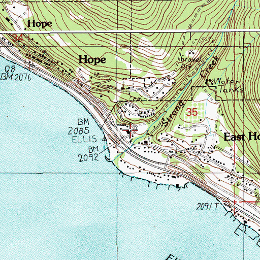 Topographic Map of Strong Creek, ID