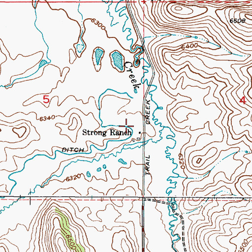 Topographic Map of Strong Ranch, ID