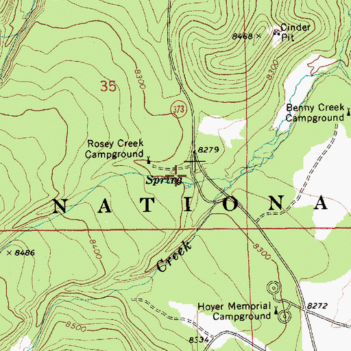 Topographic Map of Squirrel Spring, AZ