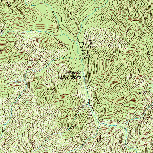 Topographic Map of Stuart Hot Springs, ID