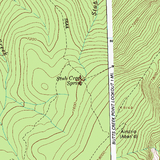 Topographic Map of Stub Creek Spring, ID
