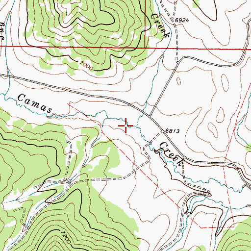 Topographic Map of Stump Creek, ID