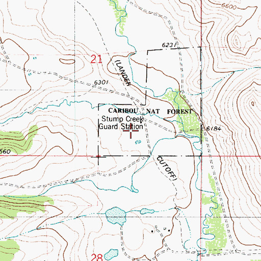 Topographic Map of Stump Creek Guard Station, ID
