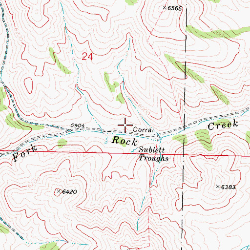 Topographic Map of Sublett Troughs, ID