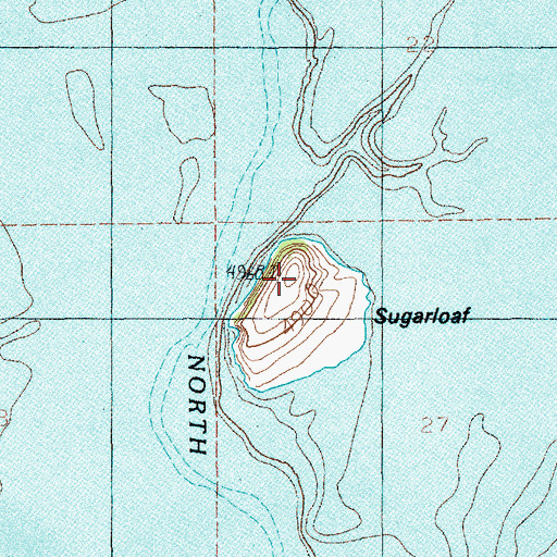 Topographic Map of Sugarloaf, ID