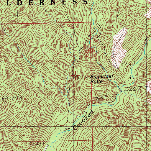 Topographic Map of Sugarloaf Butte, ID