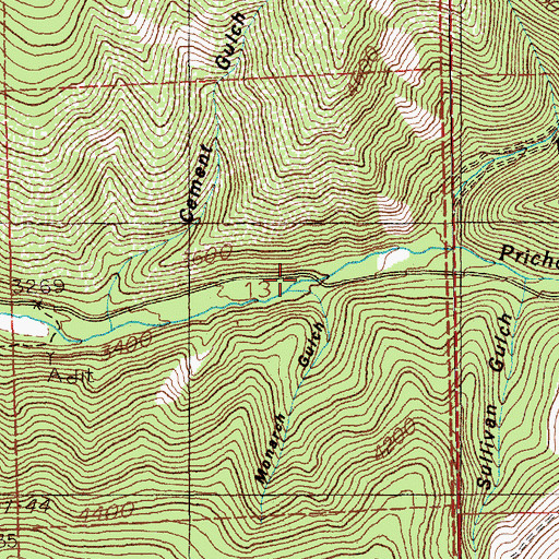 Topographic Map of Sullivan, ID