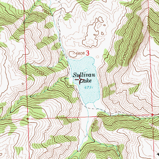 Topographic Map of Sullivan Lake, ID