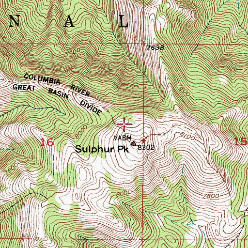 Topographic Map of Sulphur Peak, ID