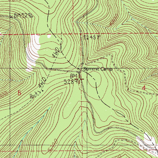 Topographic Map of Summit Camp, ID