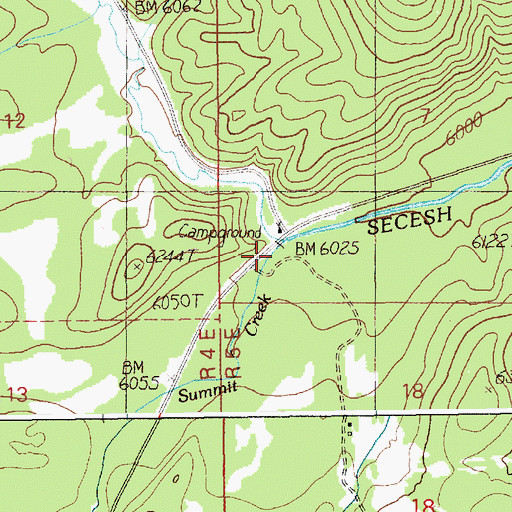 Topographic Map of Summit Creek, ID