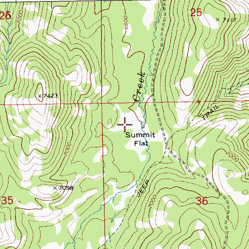 Topographic Map of Summit Flat, ID