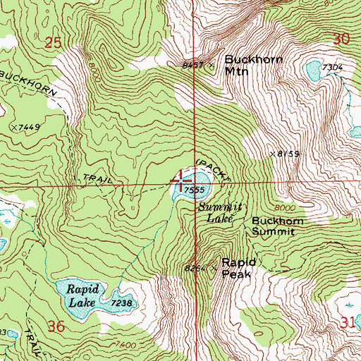 Topographic Map of Summit Lake, ID