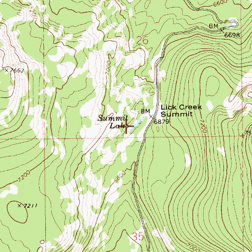 Topographic Map of Summit Lake, ID