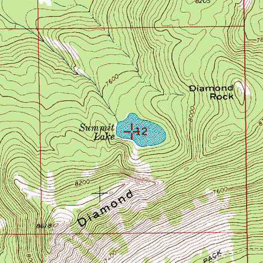 Topographic Map of Summit Lake, ID