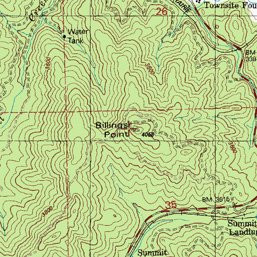 Topographic Map of Summit Lookout, ID