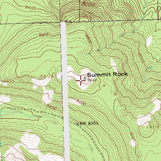 Topographic Map of Summit Rock, ID