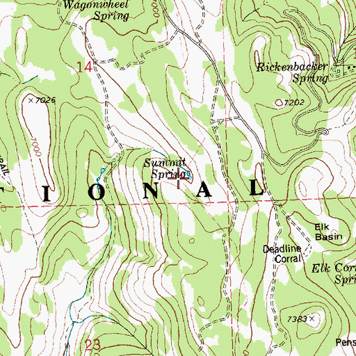 Topographic Map of Summit Spring, ID