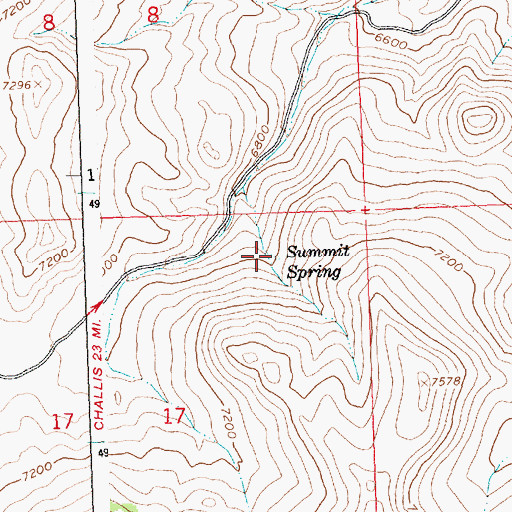Topographic Map of Summit Spring, ID