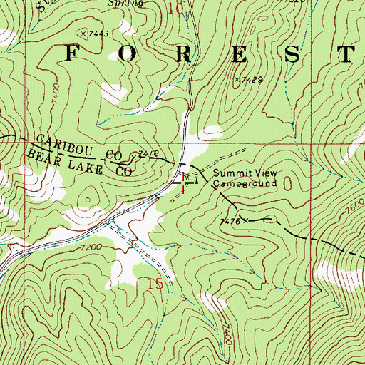 Topographic Map of Summit View Campground, ID