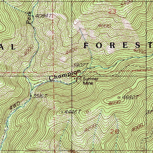 Topographic Map of Sumner Mine, ID