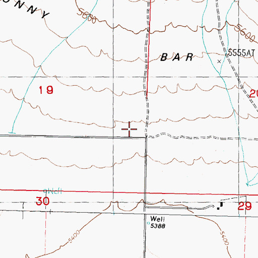 Topographic Map of Sunny Bar, ID