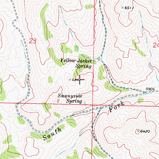 Topographic Map of Sunnyside Spring, ID