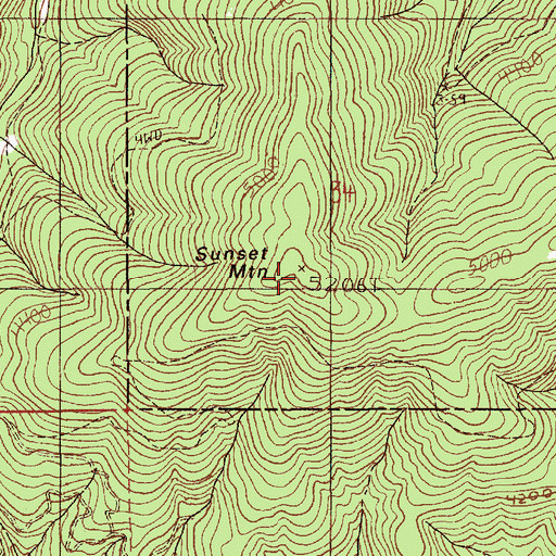 Topographic Map of Sunset Mountain, ID