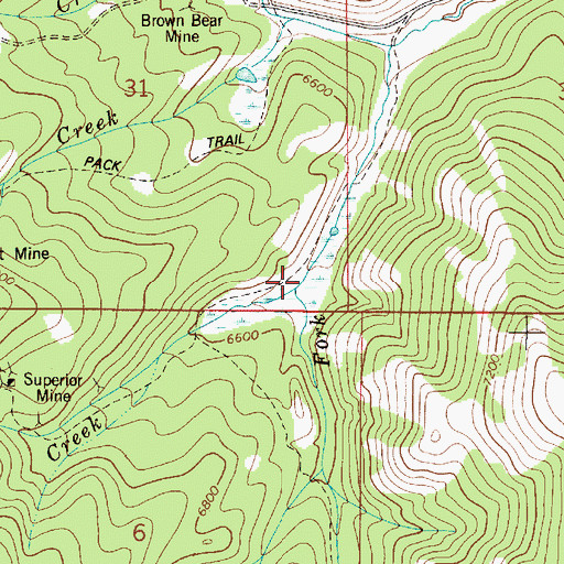 Topographic Map of Superior Creek, ID