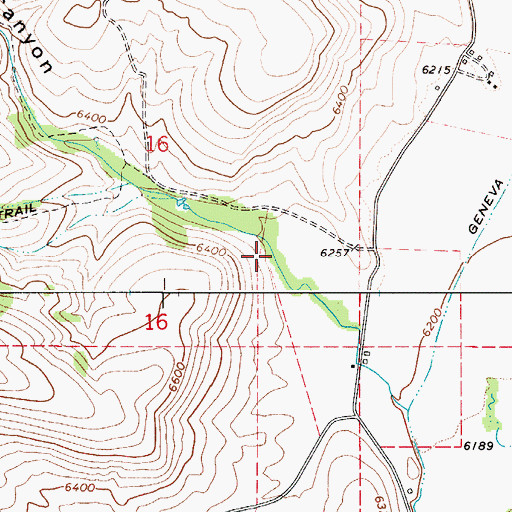 Topographic Map of Surnge Canyon, ID
