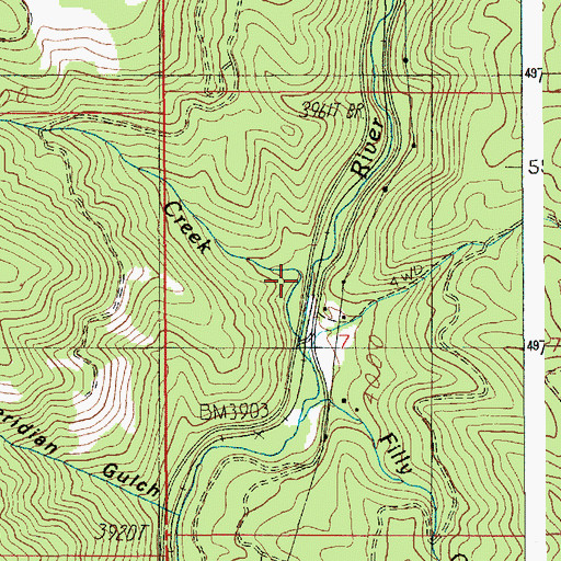 Topographic Map of Surprise Creek, ID