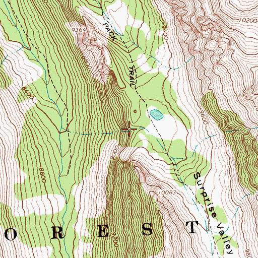 Topographic Map of Surprise Valley, ID