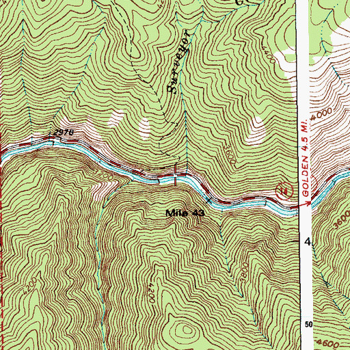 Topographic Map of Surveyor Creek, ID