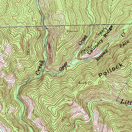 Topographic Map of Swamp Creek, ID