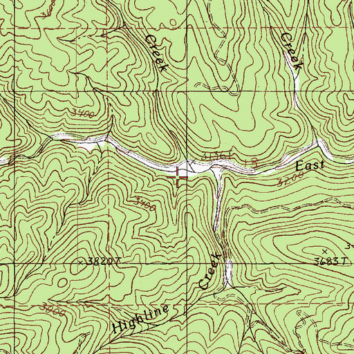 Topographic Map of Swamp Creek, ID
